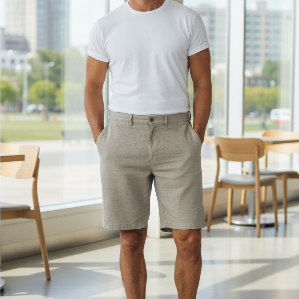 Patagonia Men's Light Tan Flat Front Linen Shorts, Size 38
